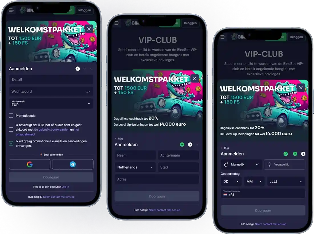 Hoe registreer je bij BinoBet Casino