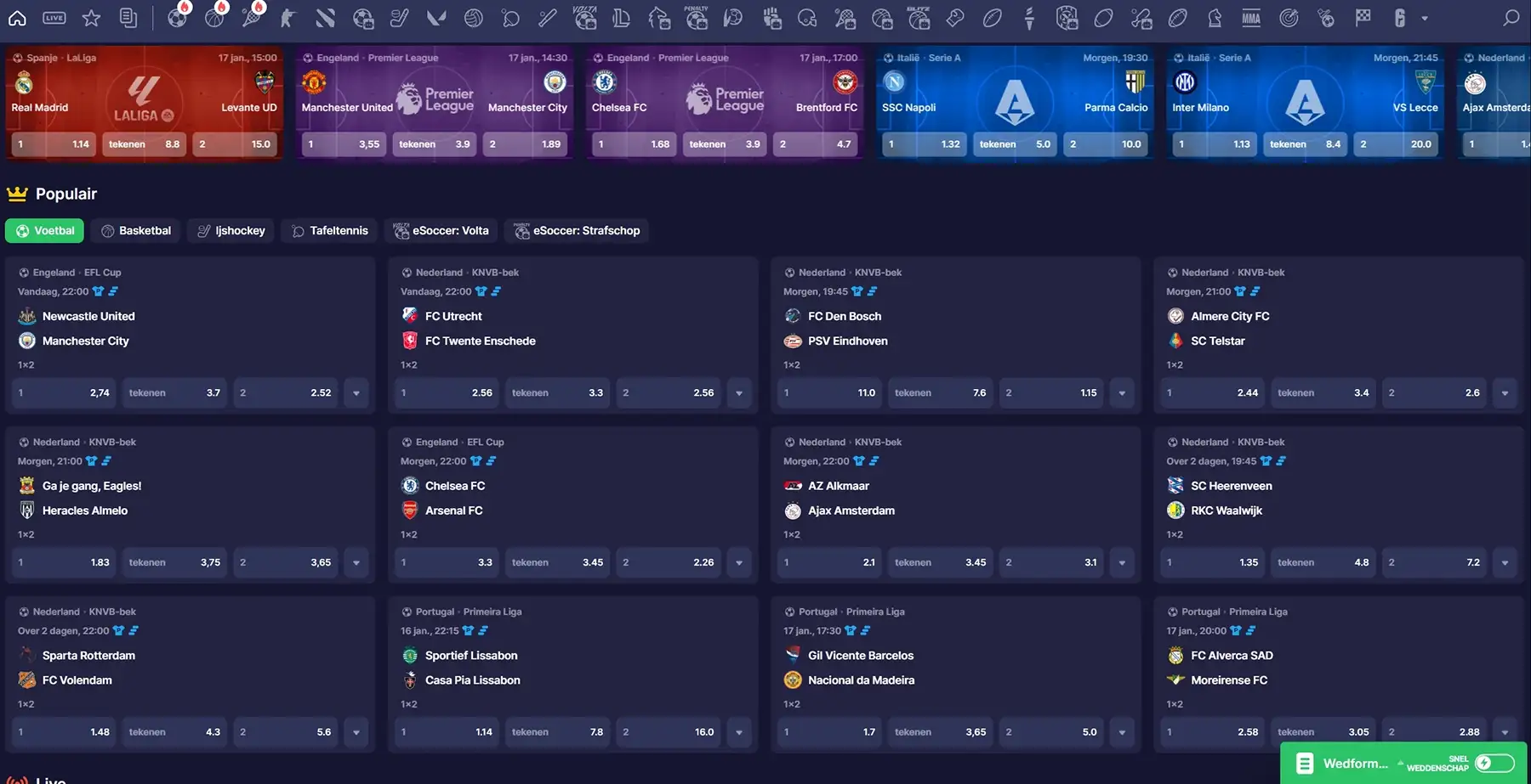 BinoBet Casino Sportweddenschappen